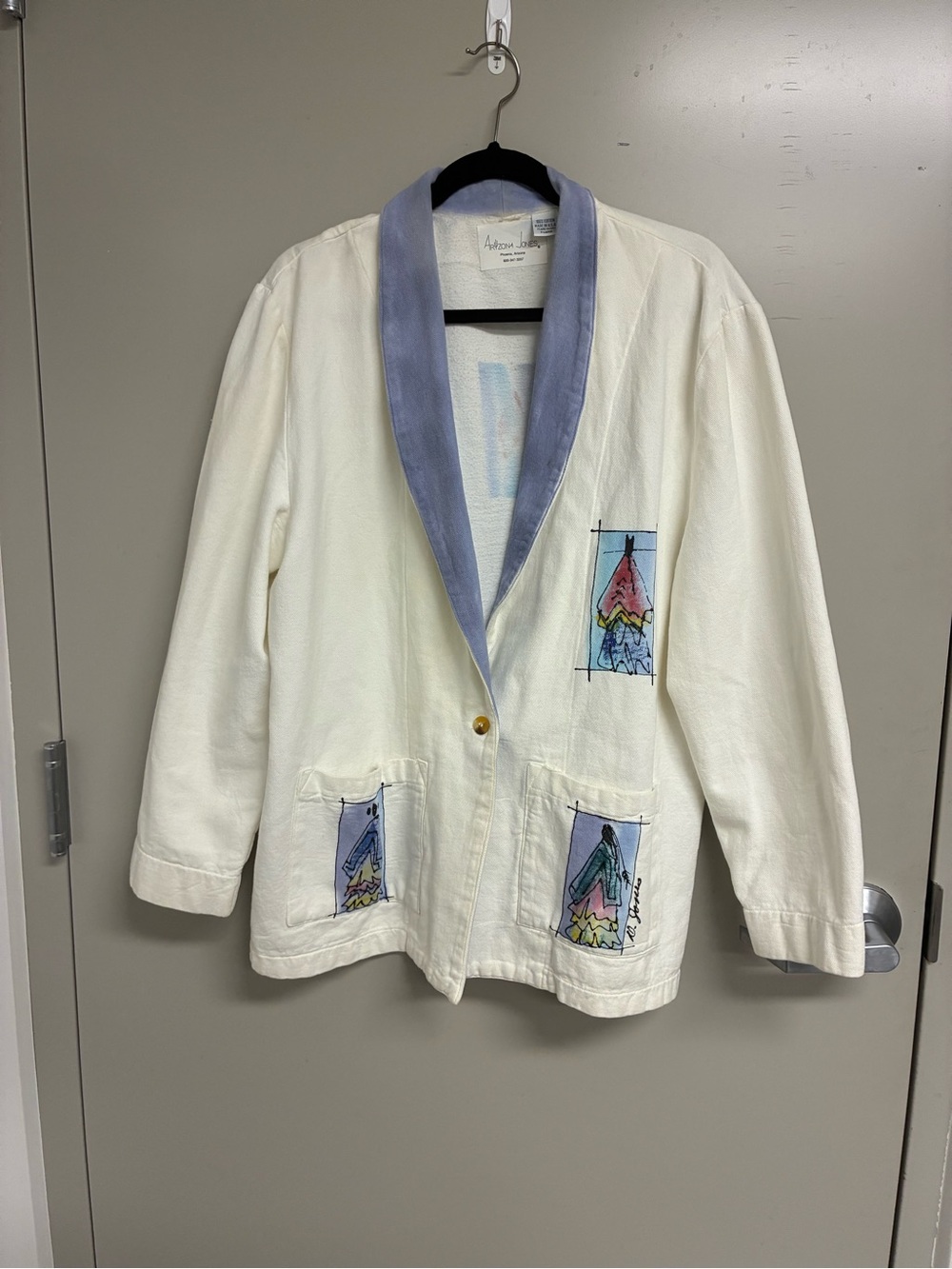 Arizona hand painted cotton blazer Vintage 90s XL